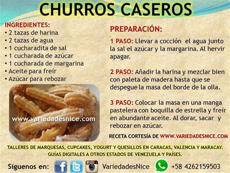 receta de churros escrita